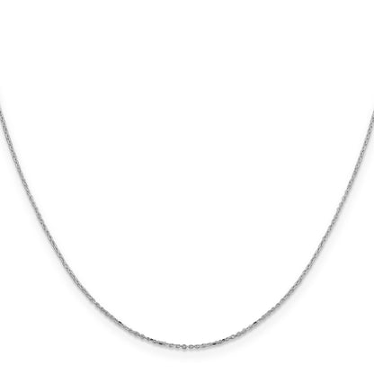 24 Inch Sterling Silver Rhodium-Plated 1mm 8 Sided Diamond-Cut Cable Chain Necklace