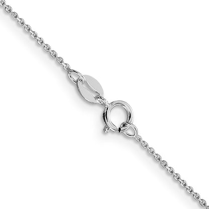 20 Inch Sterling Silver Rhodium-Plated 1mm 8 Sided Diamond-Cut Cable Chain Necklace