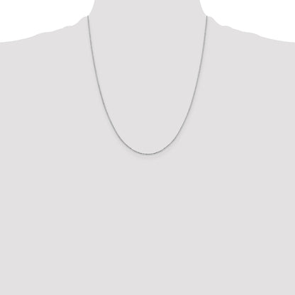 22 Inch Sterling Silver Rhodium-Plated 1mm 8 Sided Diamond-Cut Cable Chain Necklace