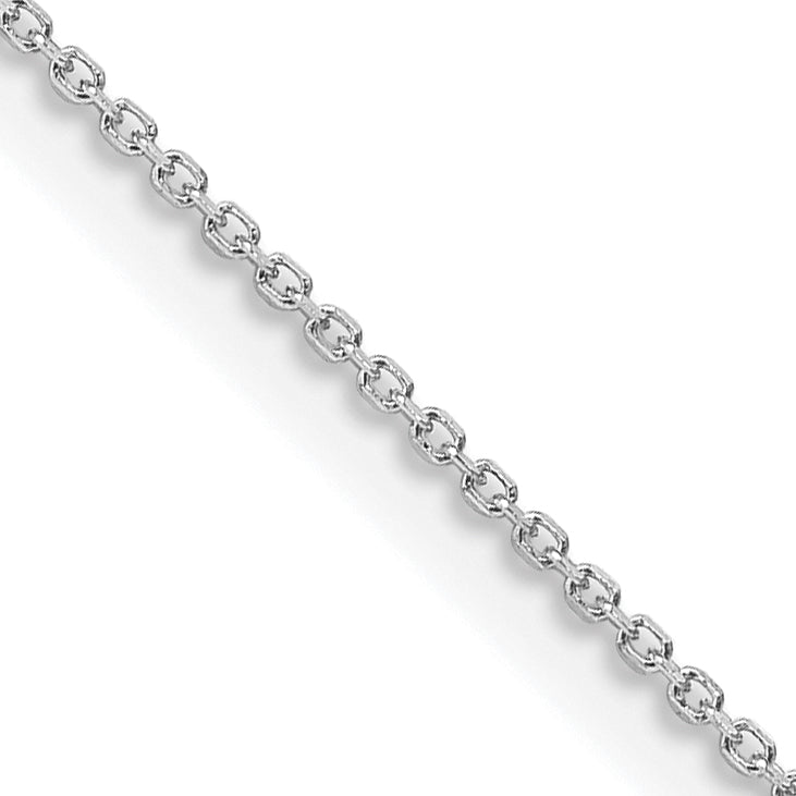 24 Inch Sterling Silver Rhodium-Plated 1mm 8 Sided Diamond-Cut Cable Chain Necklace