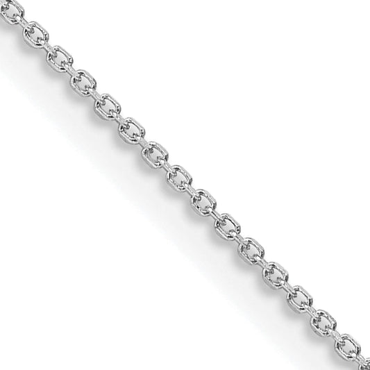 24 Inch Sterling Silver Rhodium-Plated 1mm 8 Sided Diamond-Cut Cable Chain Necklace