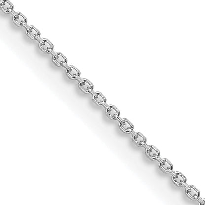 20 Inch Sterling Silver Rhodium-Plated 1mm 8 Sided Diamond-Cut Cable Chain Necklace