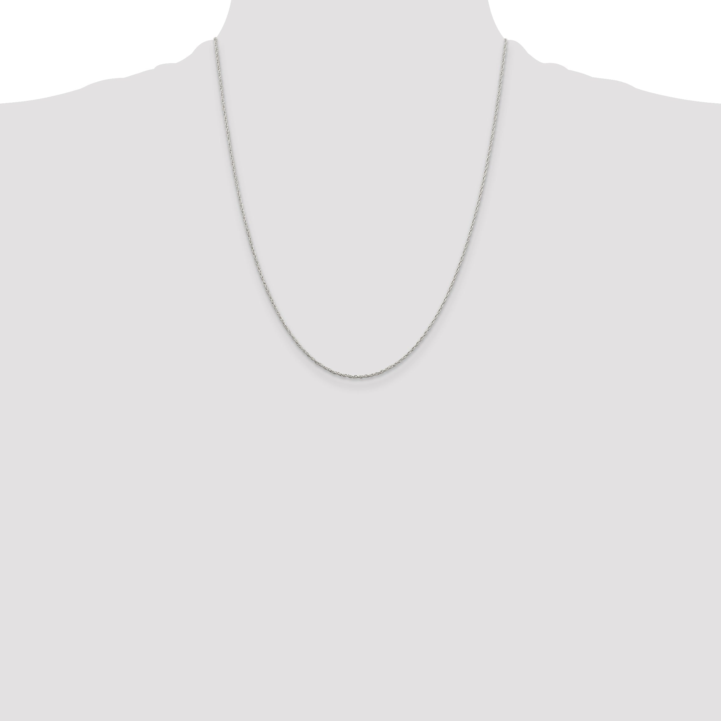 22 Inch Sterling Silver 1.25mm Loose Rope Chain W/4In Ext.