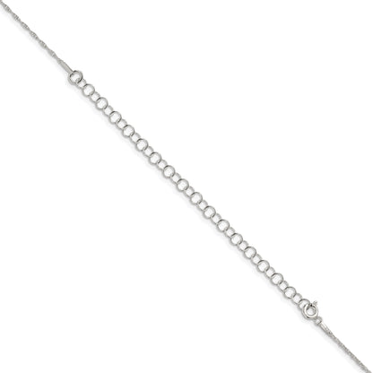 22 Inch Sterling Silver 1.25mm Loose Rope Chain W/4In Ext.