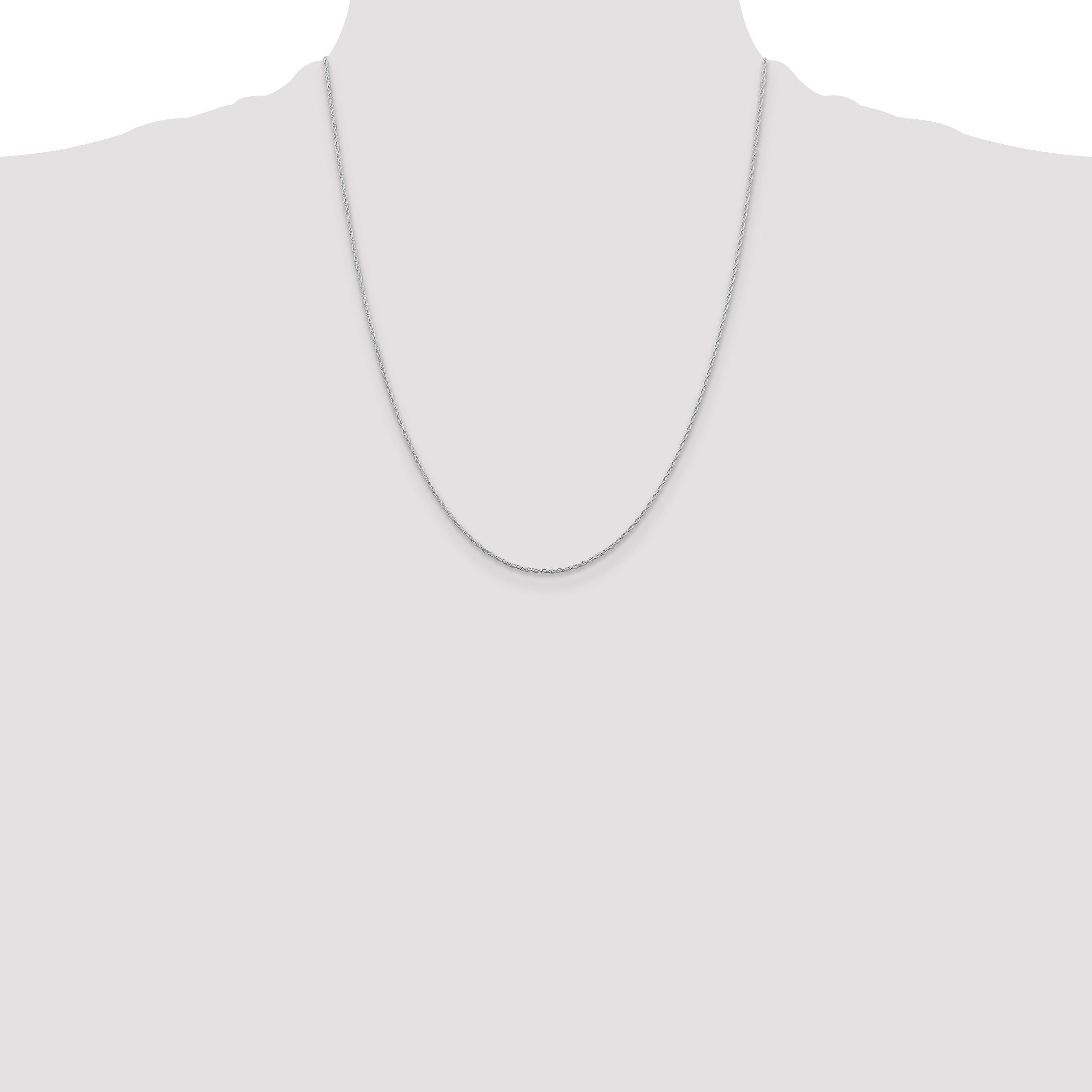 22 Inch Sterling Silver Rhodium-Plated 1.25mm Loose Rope Chain Necklace