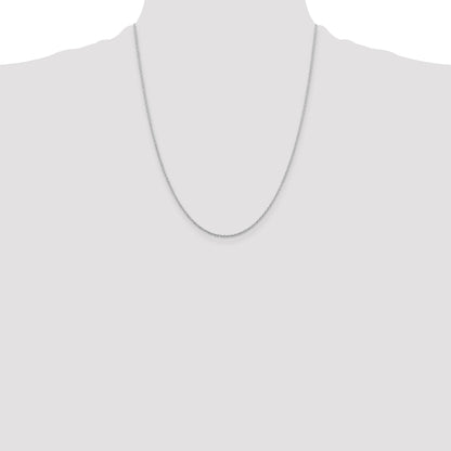 22 Inch Sterling Silver Rhodium-Plated 1.25mm Loose Rope Chain Necklace