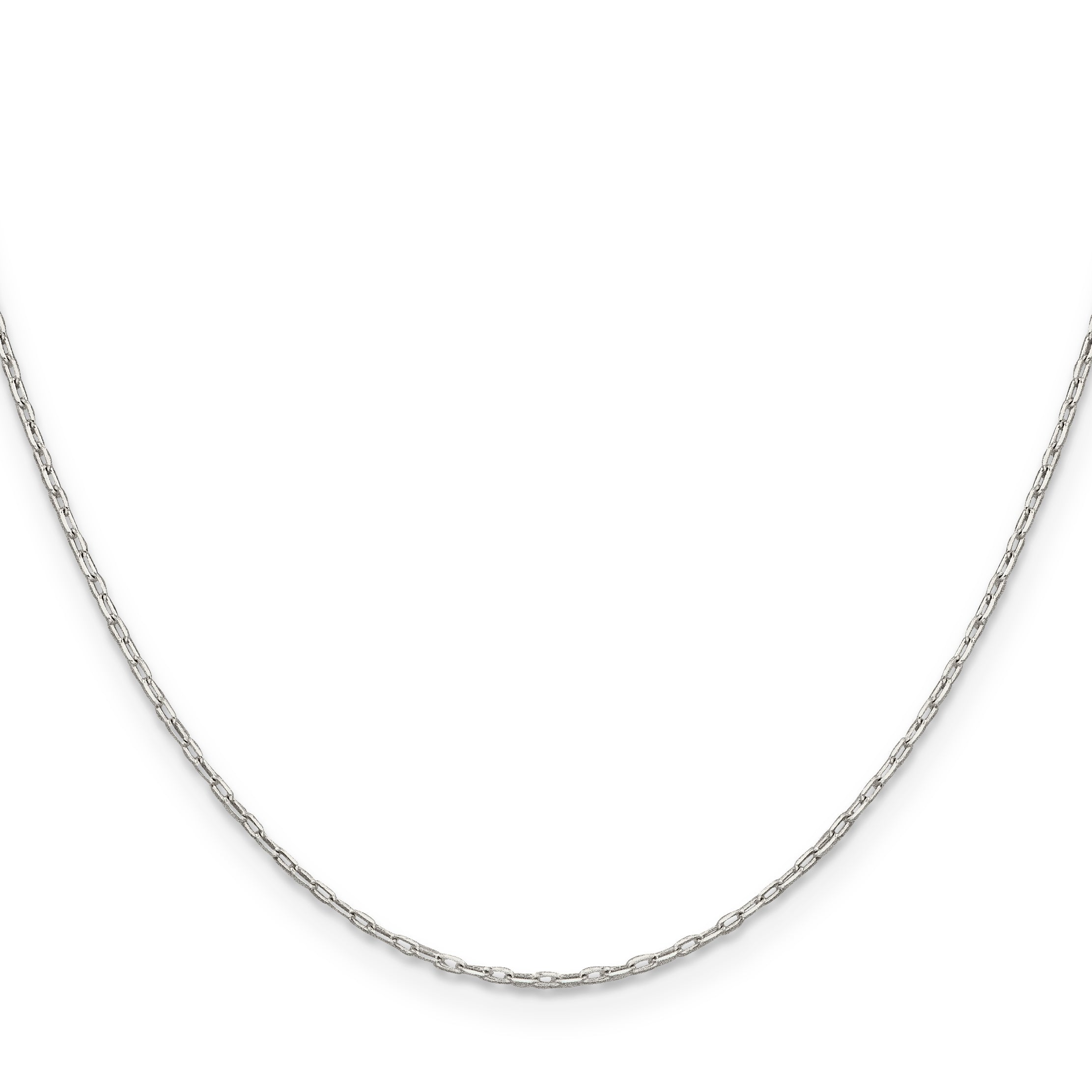 24 Inch Sterling Silver 1mm Diamond-Cut Long Link Cable Chain Necklace