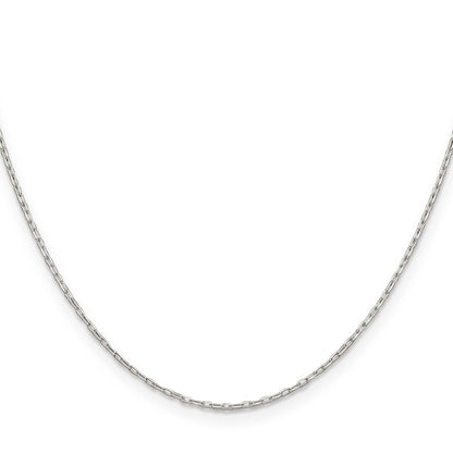 18 Inch Sterling Silver 1mm Diamond-Cut Long Link Cable Chain W/2In Ext.