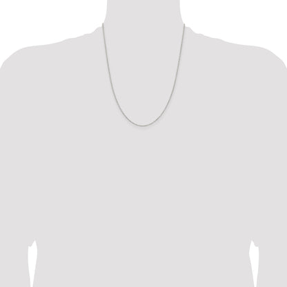 22 Inch Sterling Silver 1mm Diamond-Cut Long Link Cable Chain W/4In Ext.