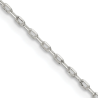 16 Inch Sterling Silver 1mm Diamond-Cut Long Link Cable Chain Necklace