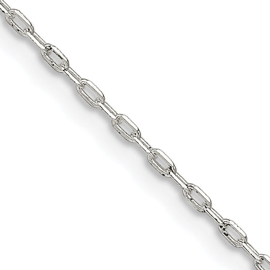 18 Inch Sterling Silver 1mm Diamond-Cut Long Link Cable Chain Necklace