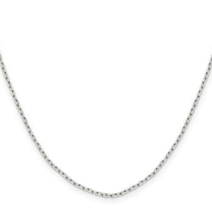 24 Inch Sterling Silver 1.65mm Diamond-Cut Long Link Cable Chain Necklace