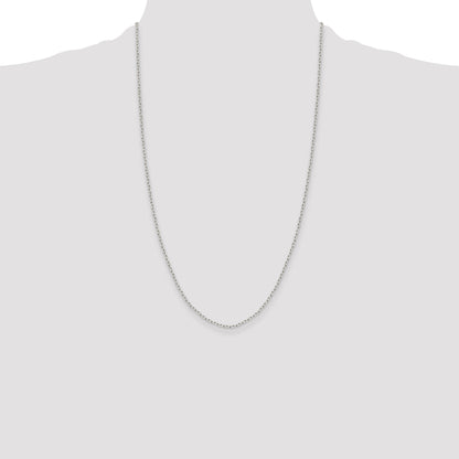 26 Inch Sterling Silver 1.65mm Diamond-Cut Long Link Cable Chain Necklace