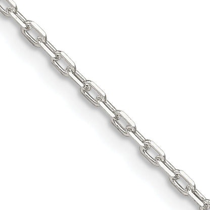 20 Inch Sterling Silver 1.65mm Diamond-Cut Long Link Cable Chain Necklace