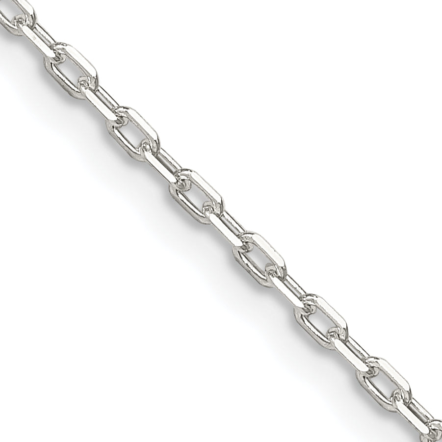 30 Inch Sterling Silver 1.65mm Diamond-Cut Long Link Cable Chain Necklace