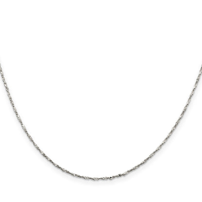 16 Inch Sterling Silver 1.2mm Twisted Serpentine Chain Necklace