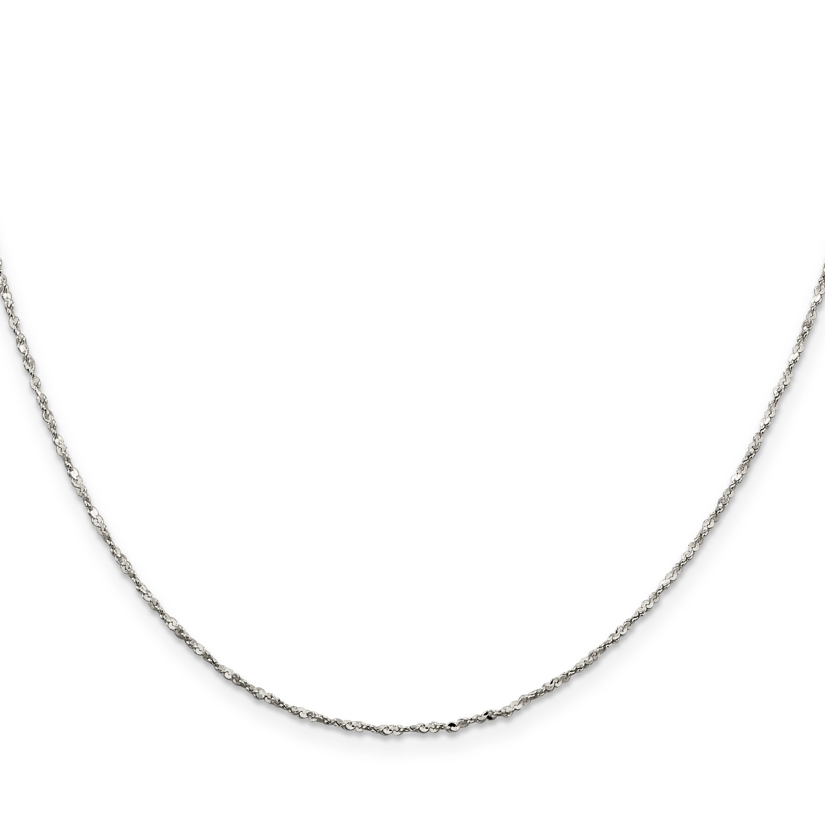 22 Inch Sterling Silver 1.2mm Twisted Serpentine Chain Necklace