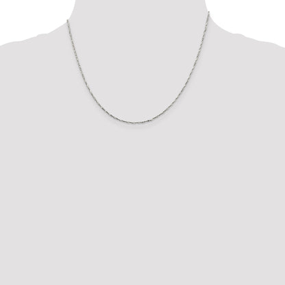 18 Inch Sterling Silver 1.2mm Twisted Serpentine Chain Necklace