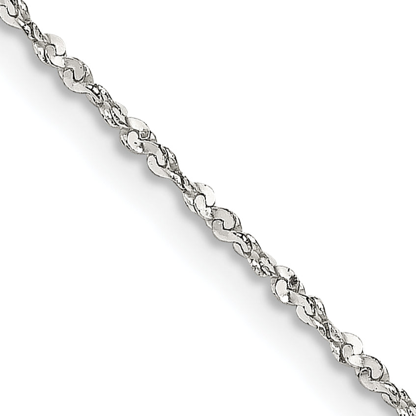 18 Inch Sterling Silver 1.2mm Twisted Serpentine Chain Necklace