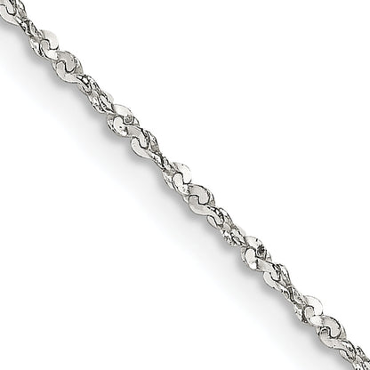 24 Inch Sterling Silver 1.2mm Twisted Serpentine Chain Necklace
