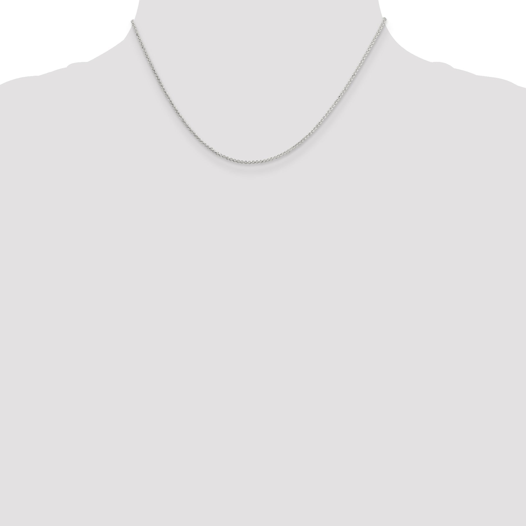 16 Inch Sterling Silver 1.4mm Diamond-Cut Rolo Chain Necklace