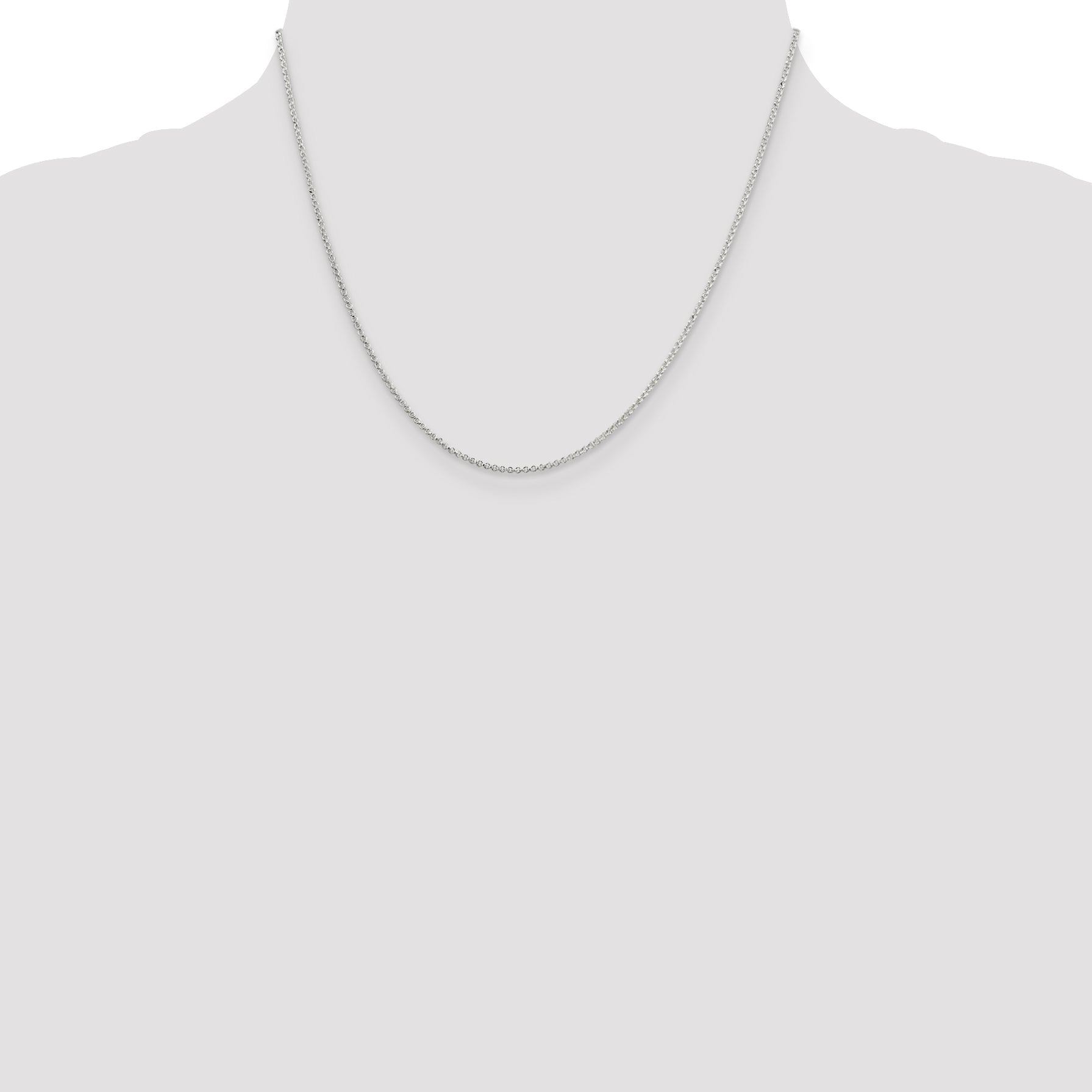 18 Inch Sterling Silver 1.4mm Diamond-Cut Rolo Chain Necklace
