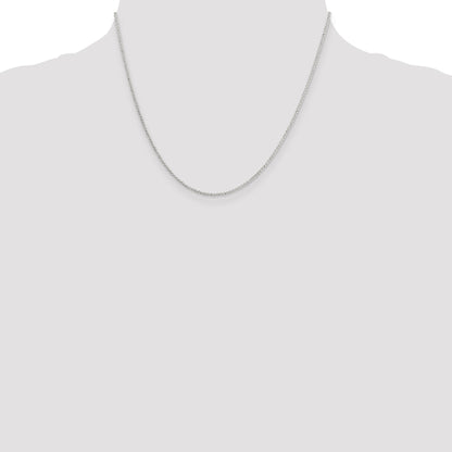18 Inch Sterling Silver 1.4mm Diamond-Cut Rolo Chain Necklace