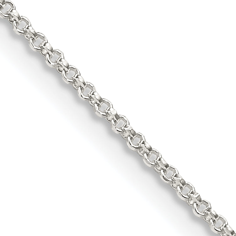 18 Inch Sterling Silver 1.4mm Diamond-Cut Rolo Chain Necklace