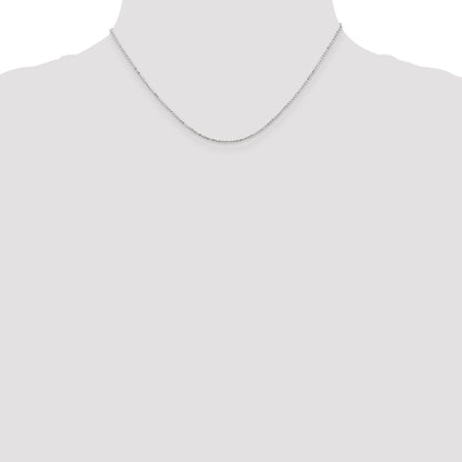16 Inch Sterling Silver 1.05mm Square Fancy Beaded Chain Necklace
