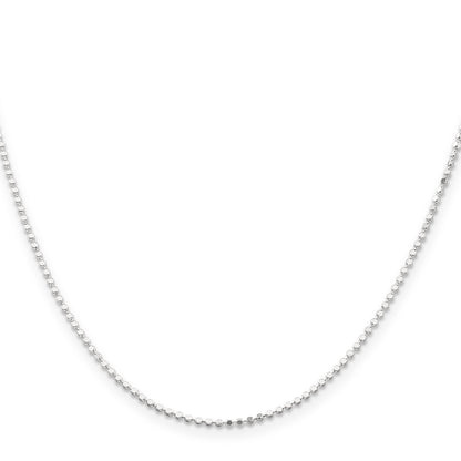 24 Inch Sterling Silver 1.15mm Square Fancy Beaded Chain Necklace