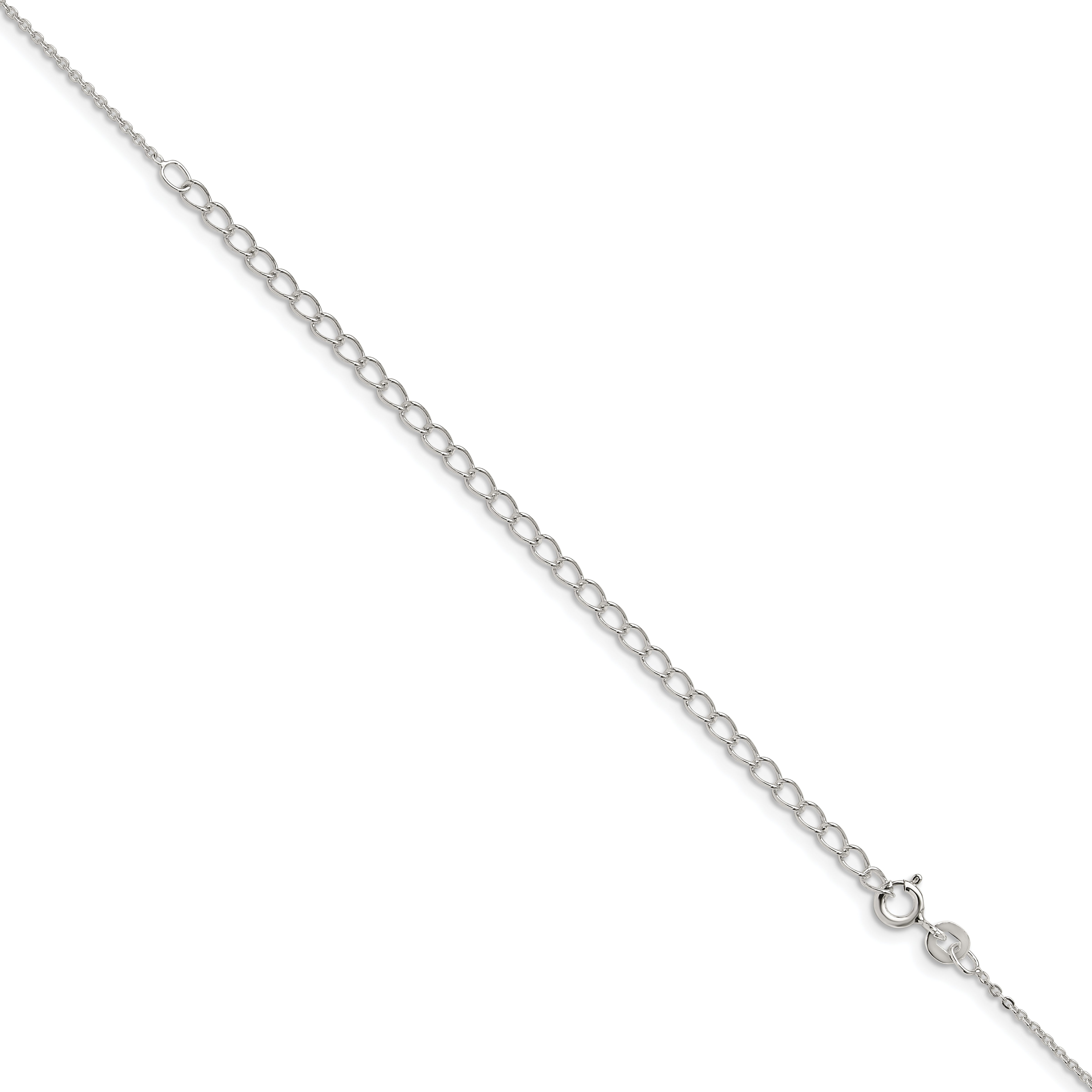 22 Inch Sterling Silver .9mm Flat Link Cable Chain W/4In Ext.