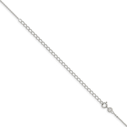 22 Inch Sterling Silver .9mm Flat Link Cable Chain W/4In Ext.