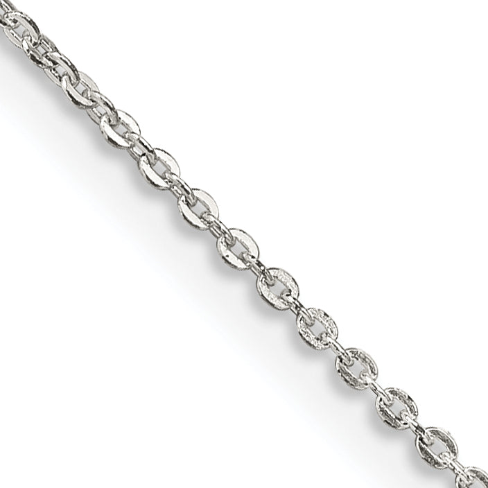 24 Inch Sterling Silver .9mm Flat Link Cable Chain Necklace