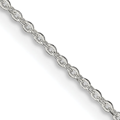 16 Inch Sterling Silver 1mm Flat Link Cable Chain Necklace