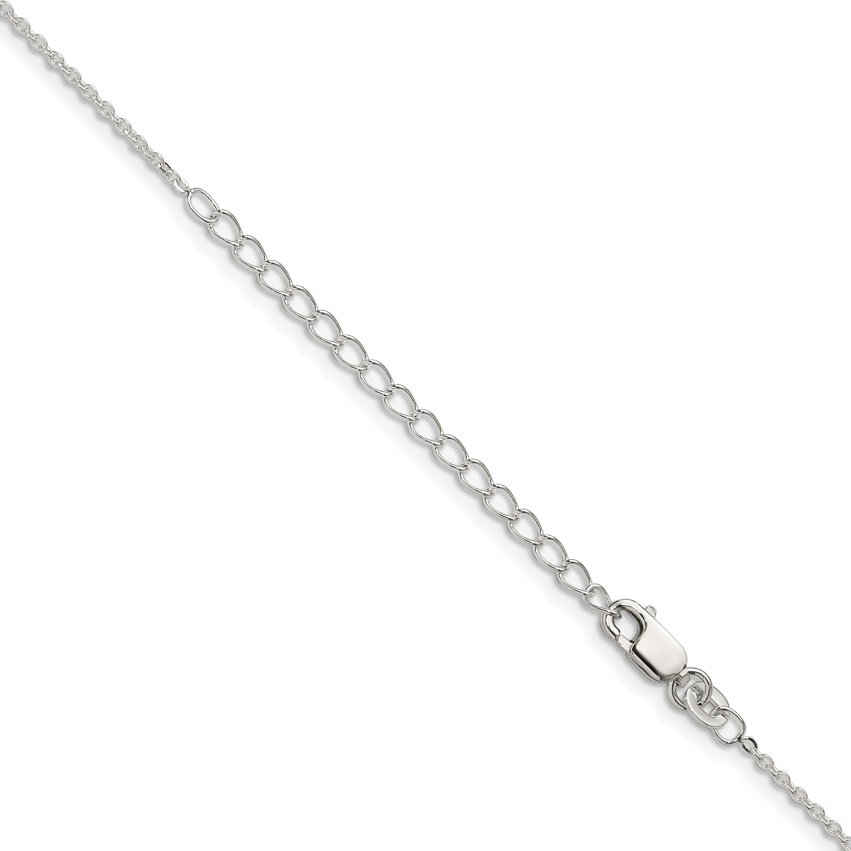18 Inch Sterling Silver 1mm Flat Link Cable Chain W/2In Ext.