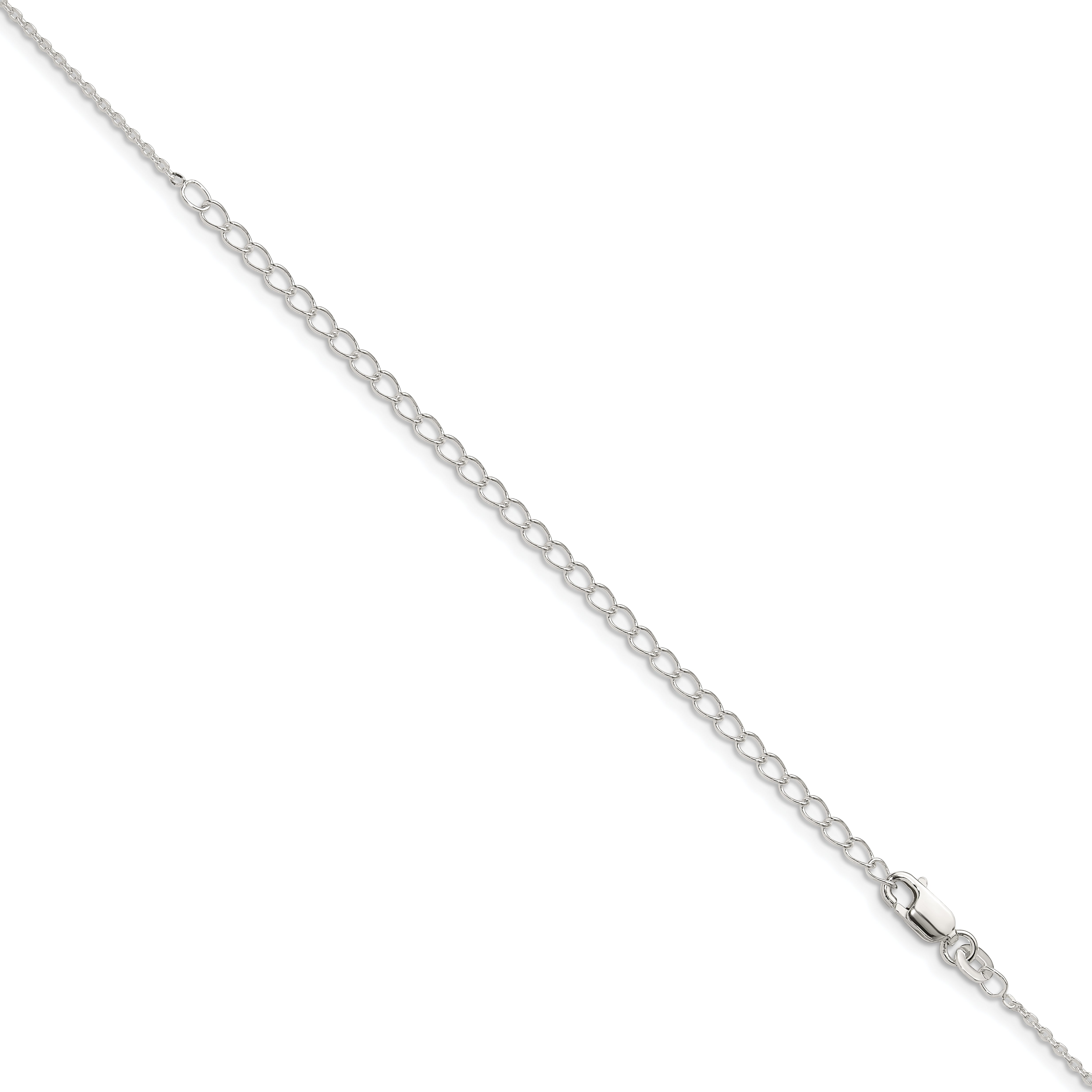 22 Inch Sterling Silver 1mm Flat Link Cable Chain W/4In Ext.
