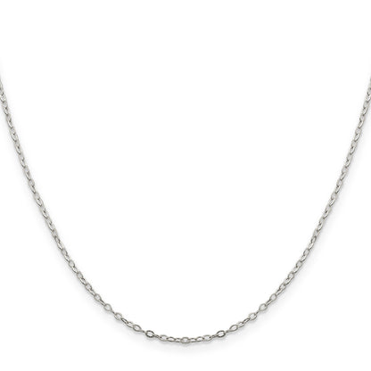 18 Inch Sterling Silver 1.5mm Flat Open Oval Cable Chain Necklace