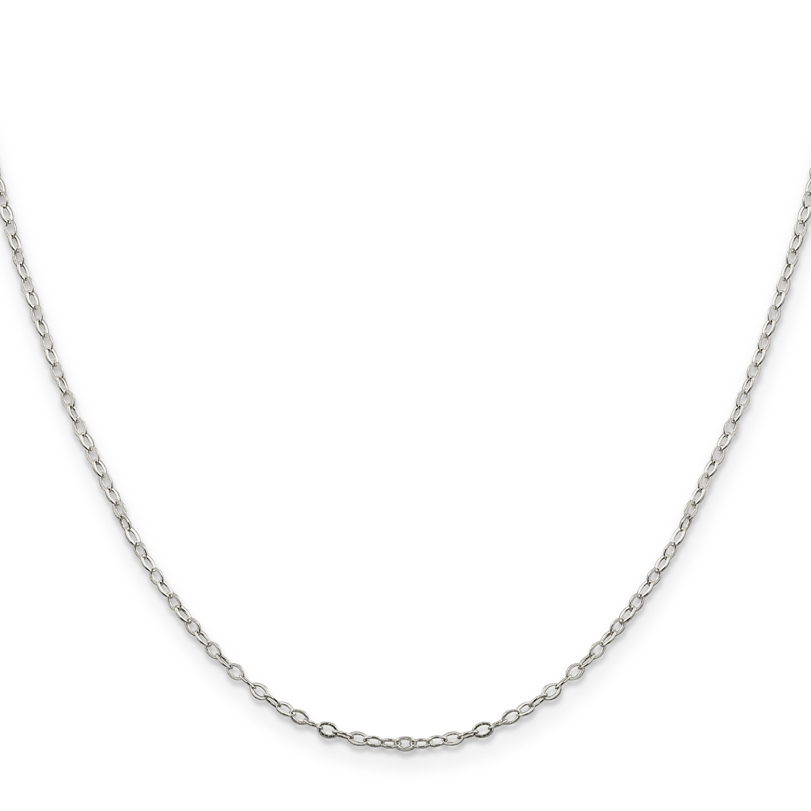 20 Inch Sterling Silver 1.5mm Flat Open Oval Cable Chain Necklace