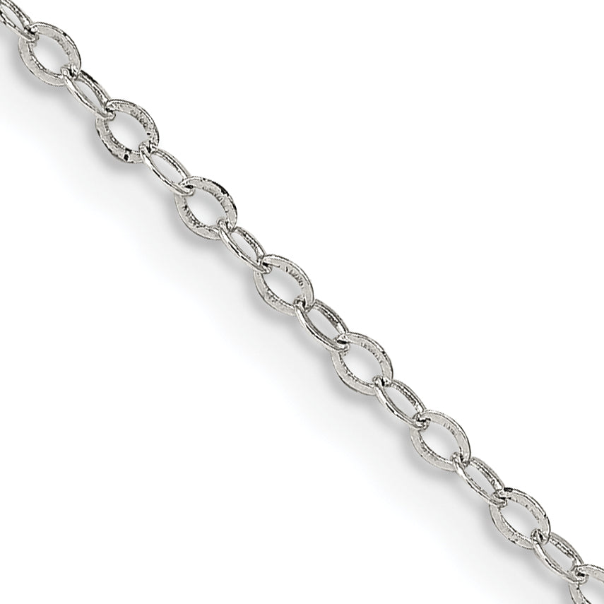 24 Inch Sterling Silver 1.5mm Flat Open Oval Cable Chain Necklace
