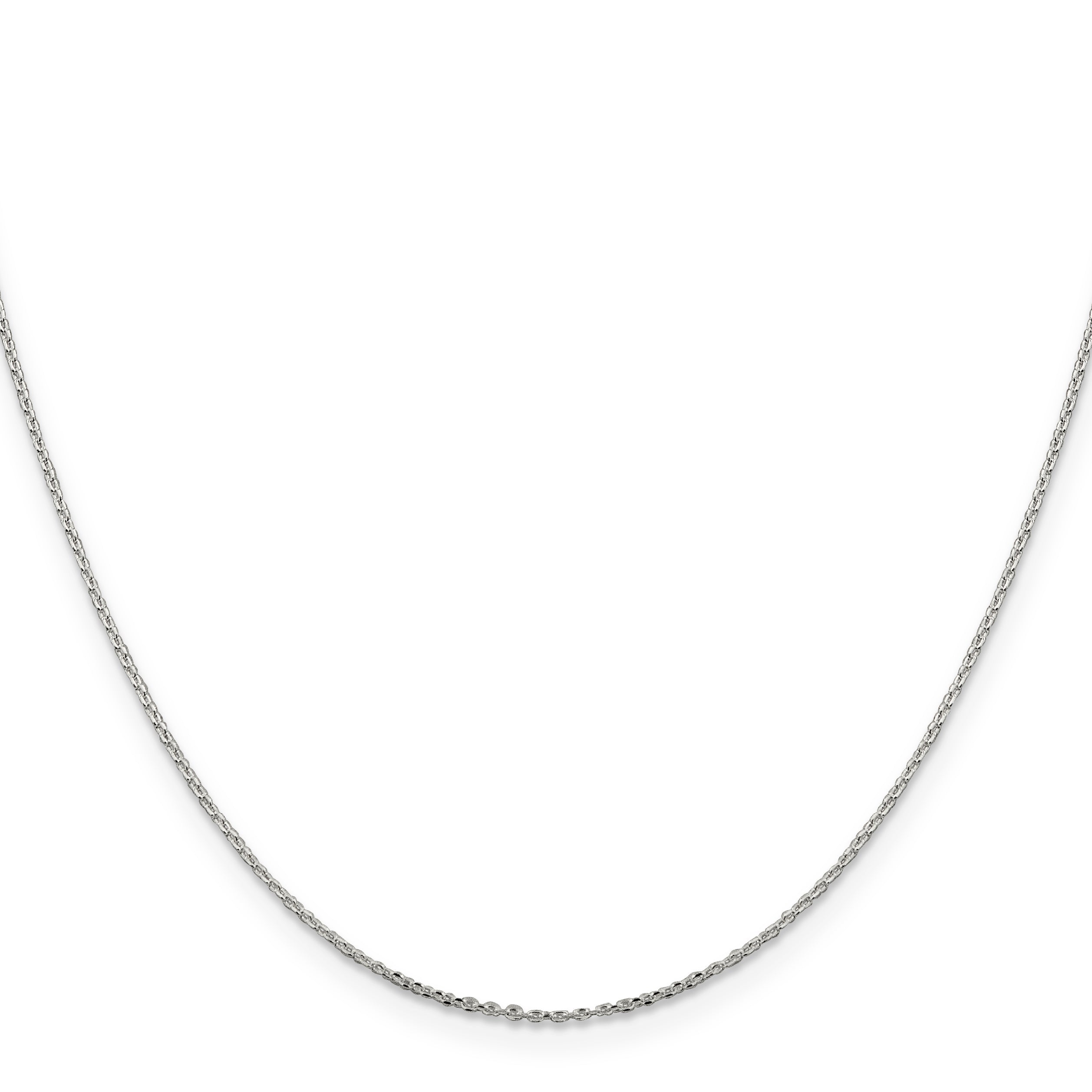 24 Inch Sterling Silver .95mm Diamond-Cut Forzantina Cable Chain Necklace