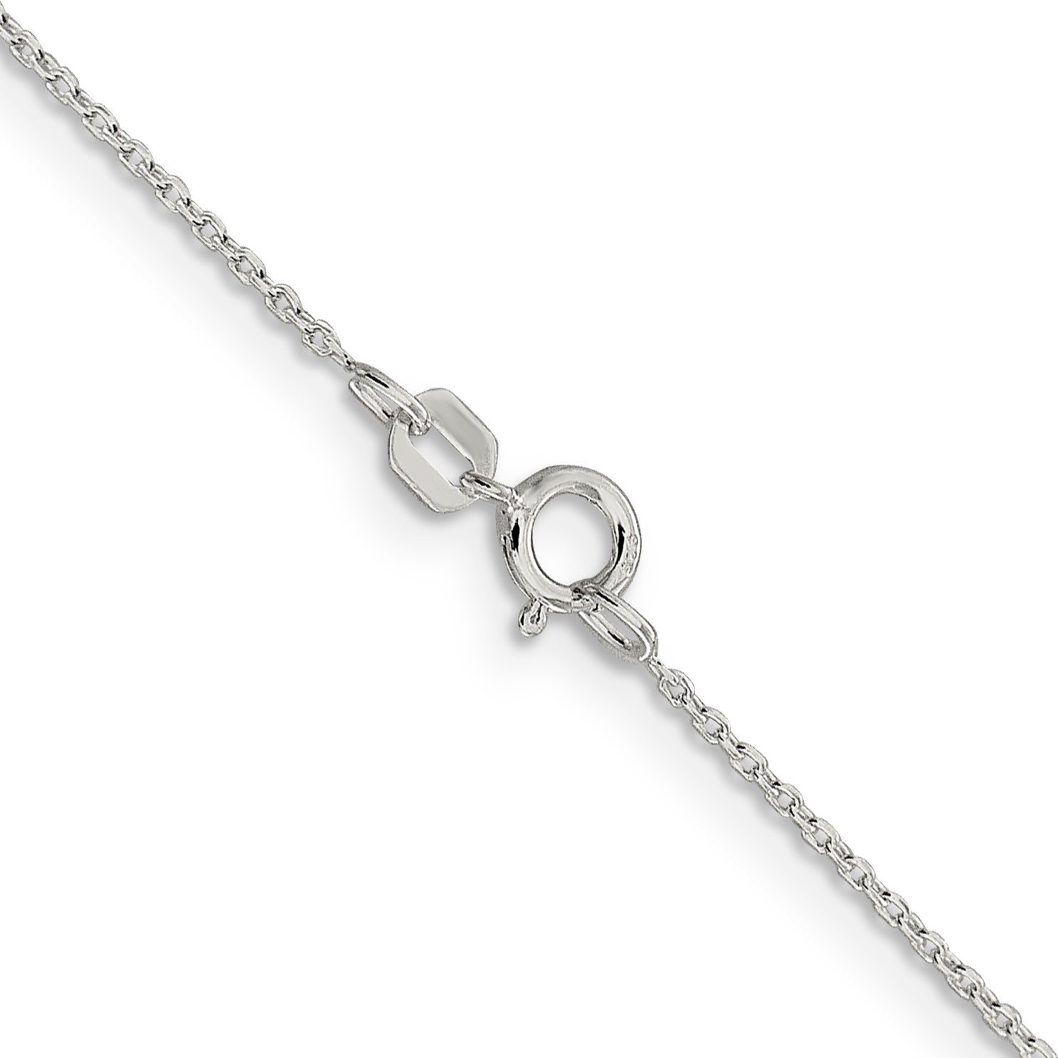 18 Inch Sterling Silver .95mm Diamond-Cut Forzantina Cable Chain Necklace