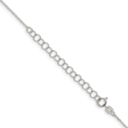 18 Inch Sterling Silver .95mm Diamond-Cut Forzantina Cable Chain W/2In Ext.
