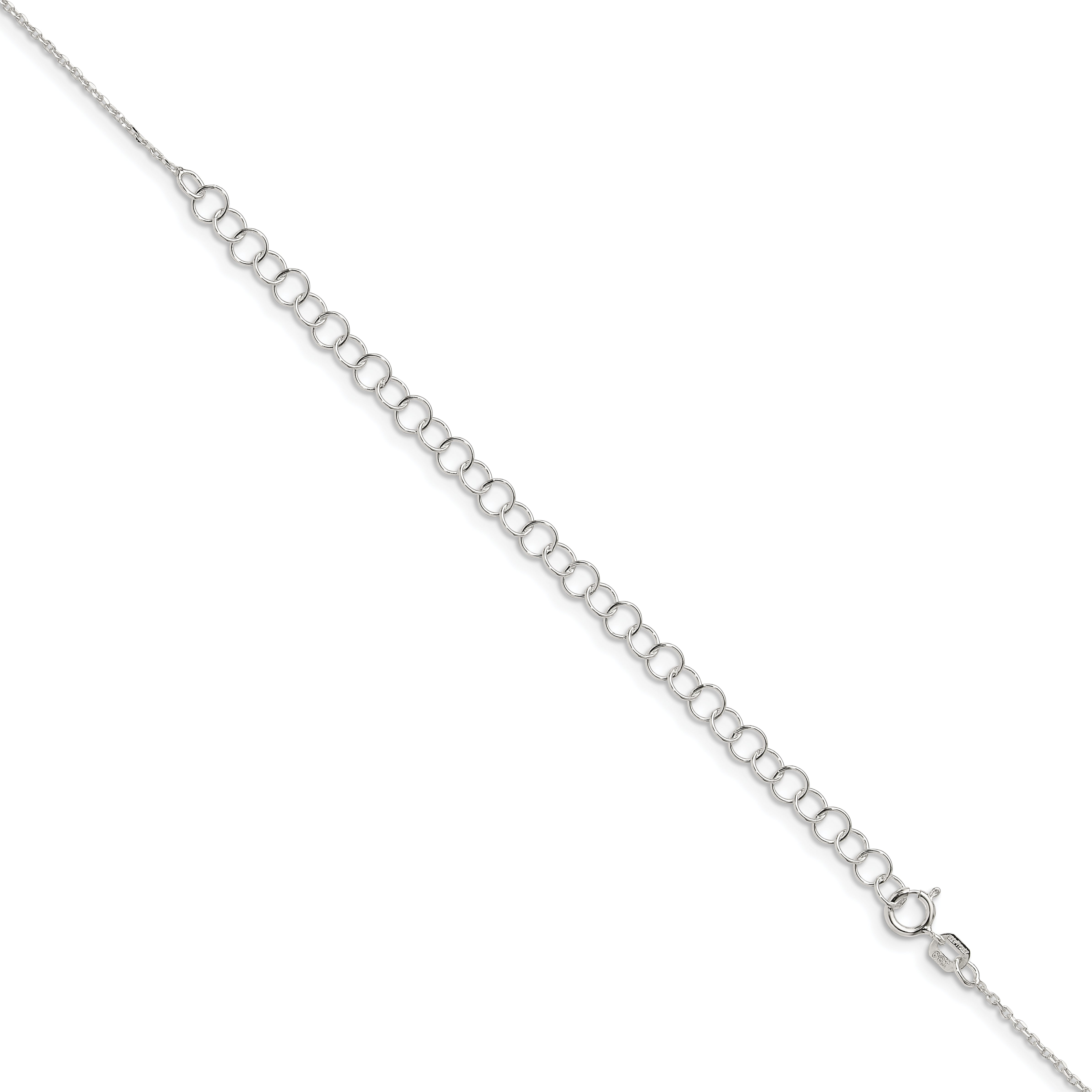 22 Inch Sterling Silver .95mm Diamond-Cut Forzantina Cable Chain W/4In Ext.