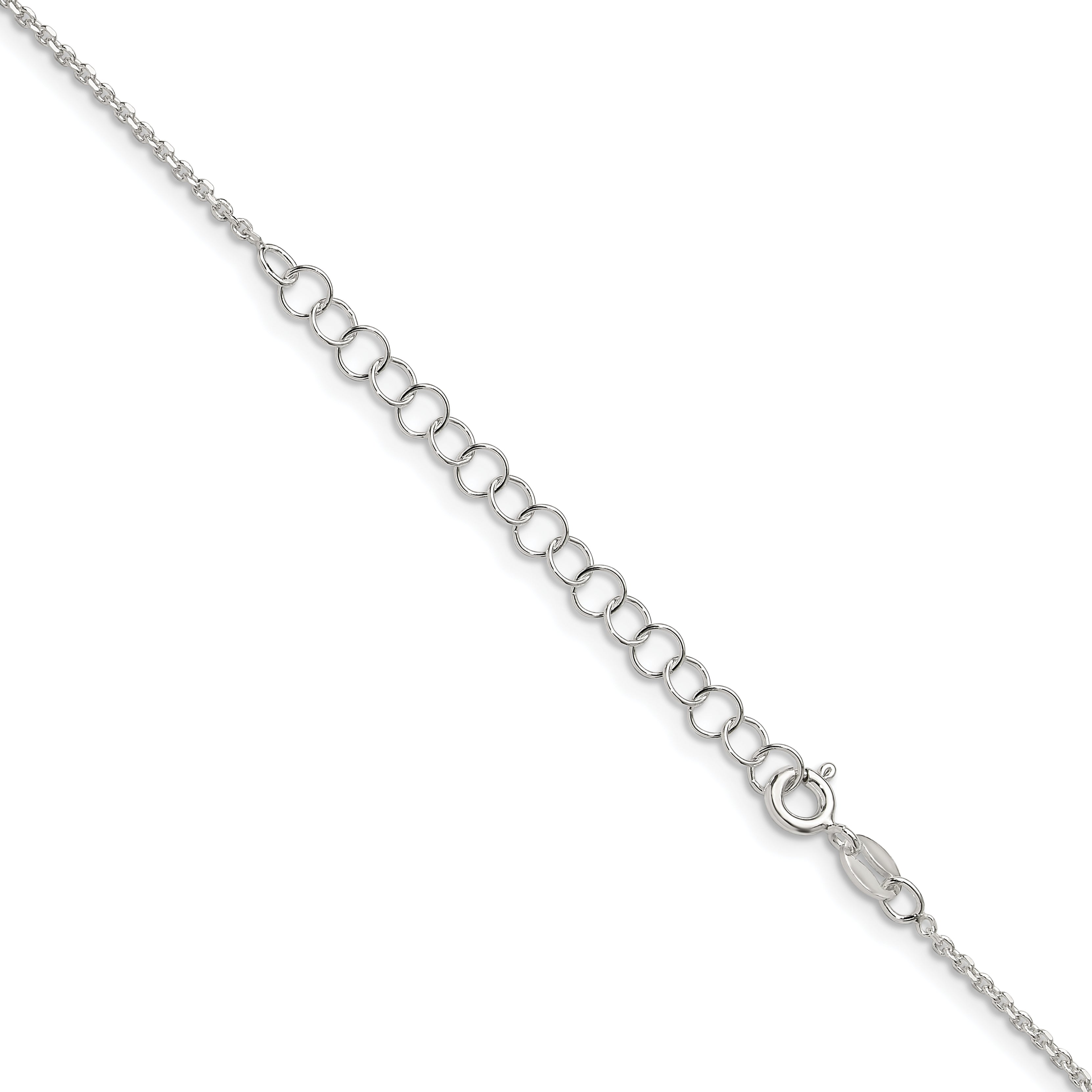 18 Inch Sterling Silver 1.4mm Diamond-Cut Forzantina Cable Chain W/2In Ext.