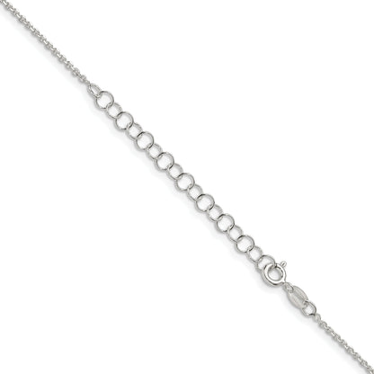 18 Inch Sterling Silver 1.4mm Diamond-Cut Forzantina Cable Chain W/2In Ext.