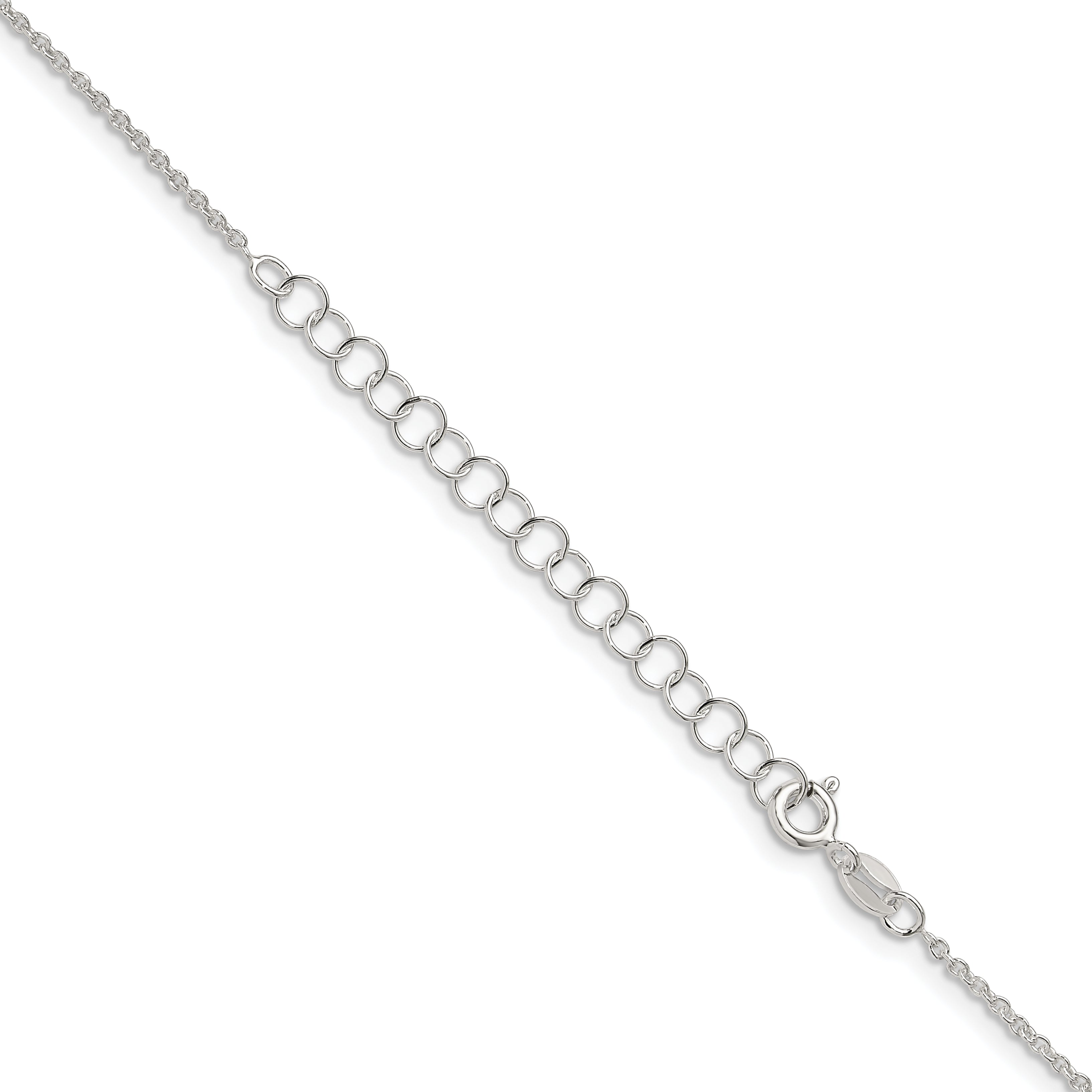 18 Inch Sterling Silver 1.45mm Forzantina Cable Chain W/2In Ext.