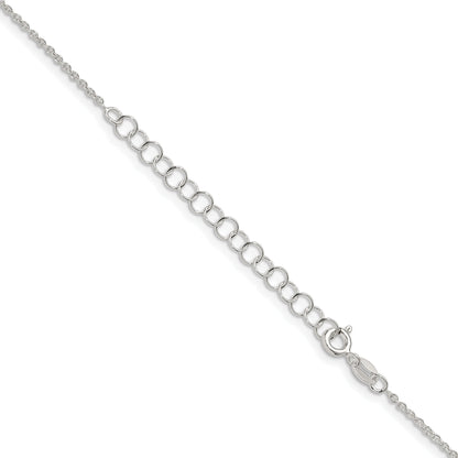 18 Inch Sterling Silver 1.45mm Forzantina Cable Chain W/2In Ext.