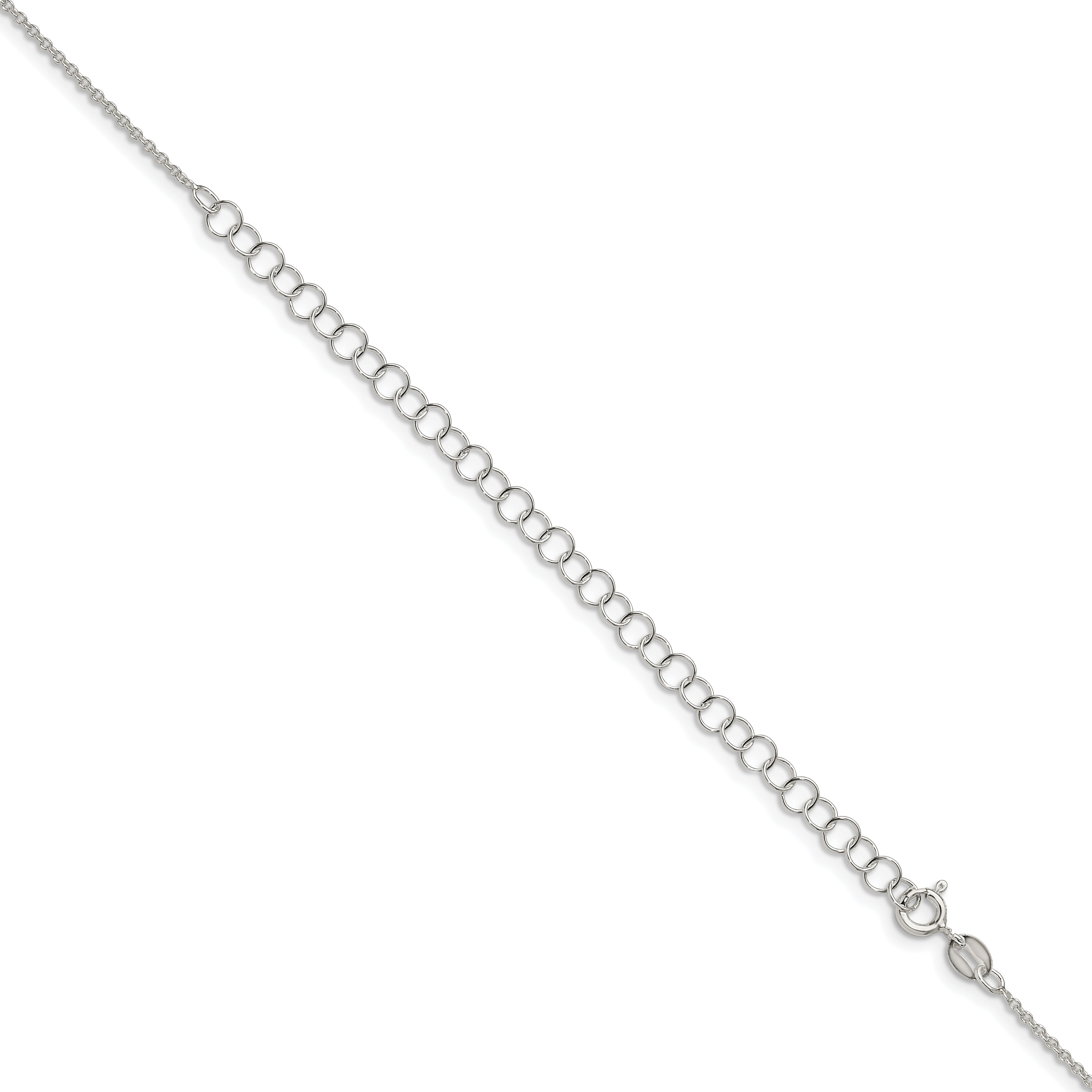 22 Inch Sterling Silver 1.45mm Forzantina Cable Chain W/4In Ext.