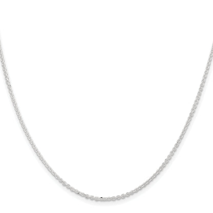 22 Inch Sterling Silver 1.85mm Diamond-Cut Forzantina Cable Chain Necklace