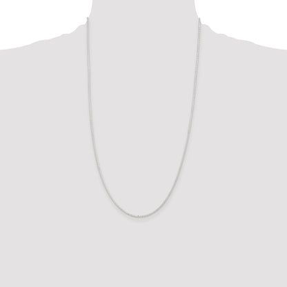 26 Inch Sterling Silver 1.85mm Diamond-Cut Forzantina Cable Chain Necklace